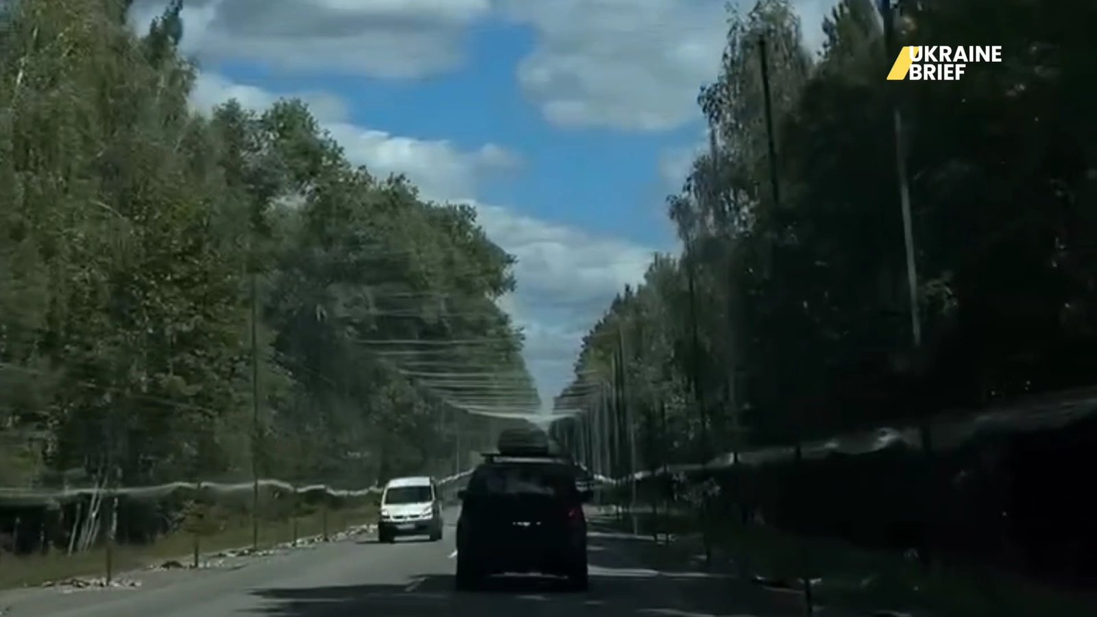 Kyiv region roads protected by anti-drone nets