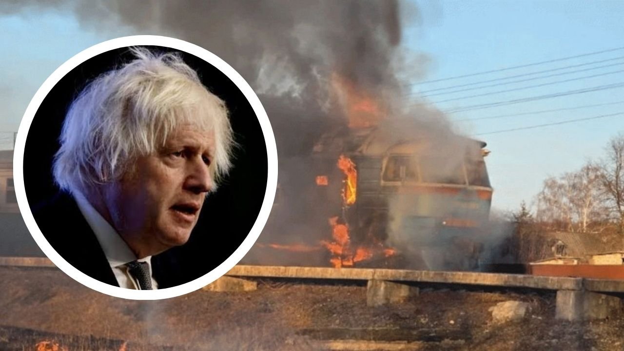 Russian drone hits train traveling behind Boris Johnson’s train