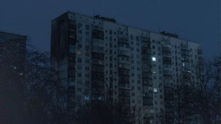 Damage to Ukraine’s energy infrastructure following a Russian attack